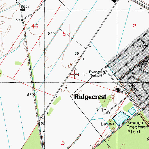 Topographic Map of KFNV-FM (Ferriday), LA