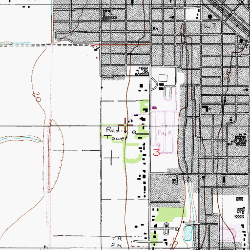 Topographic Map of KJEF-FM (Jennings), LA