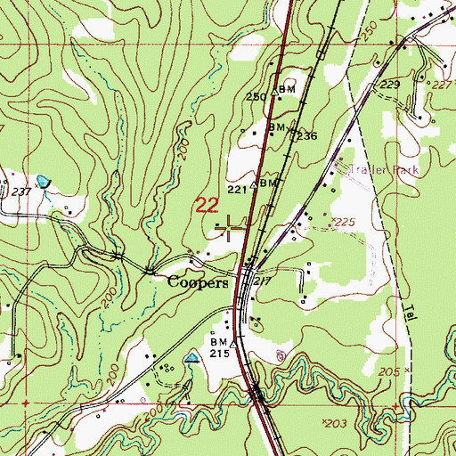 Topographic Map of KVVP-FM (Leesville), LA