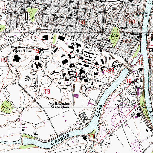 Topographic Map of KNWD-FM (Natchitoches), LA