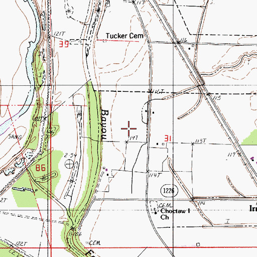 Topographic Map of KZBL-FM (Natchitoches), LA