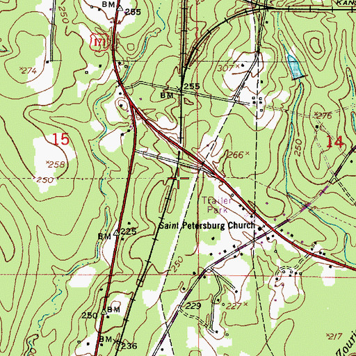 Topographic Map of KCIJ-FM (North Fort Polk), LA