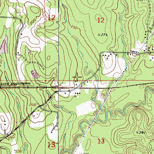 Topographic Map of KCIJ-FM (North Fort Polk), LA