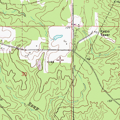 Topographic Map of KICR-FM (Oakdale), LA