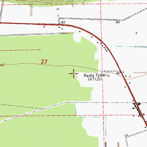 Topographic Map of KBYO-FM (Tallulah), LA
