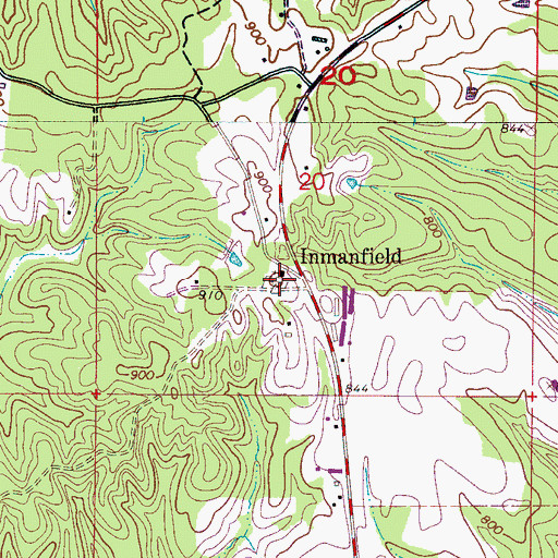 Topographic Map of Enman Field Church, AL