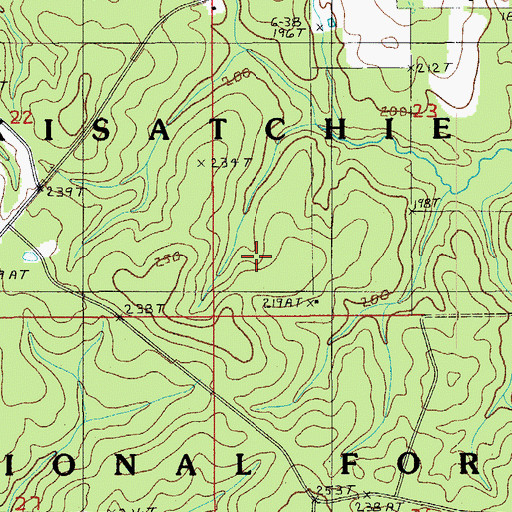 Topographic Map of KLAX-TV (Alexandria), LA