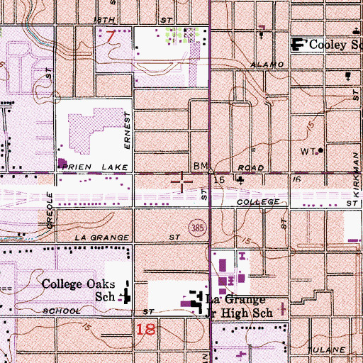 Topographic Map of KVHP-TV (Lake Charles), LA