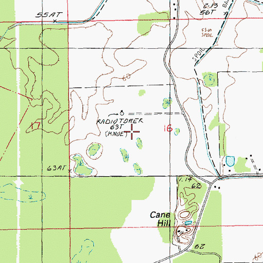 Topographic Map of KNOE-TV (Monroe), LA