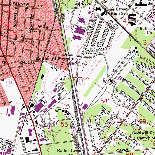 Topographic Map of KRRV-AM (Alexandria), LA