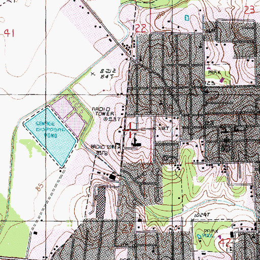 Topographic Map of KMYQ-AM (Bastrop), LA