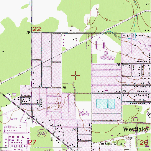Topographic Map of KLCL-AM (Lake Charles), LA