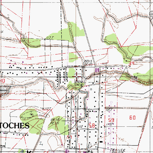 Topographic Map of KNOC-AM (Natchitoches), LA