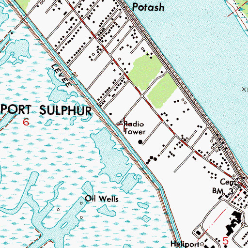 Topographic Map of KAGY-AM (Port Sulphur), LA