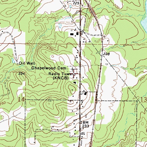 Topographic Map of KNCB-AM (Vivian), LA