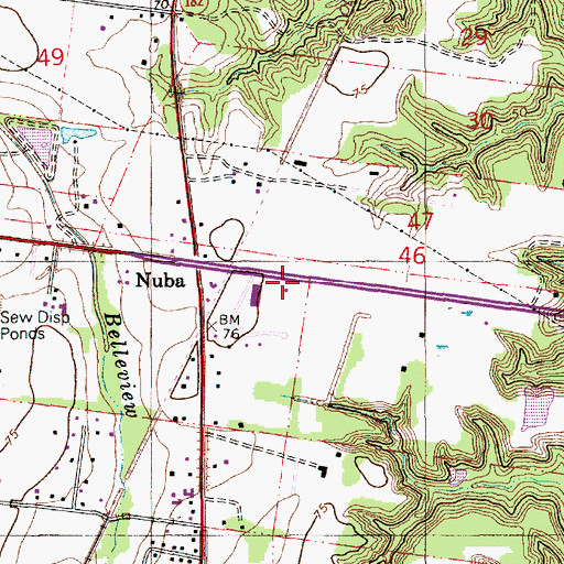 Topographic Map of KNEK-AM (Washington), LA