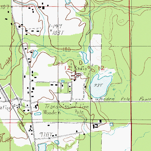 Topographic Map of KVCL-AM (Winnfield), LA