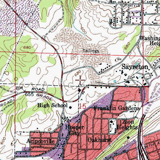 Topographic Map of Snake Mine, AL