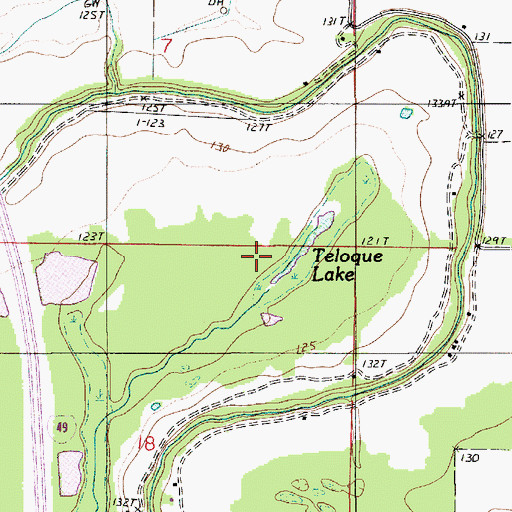 Topographic Map of Teloque Lake, LA