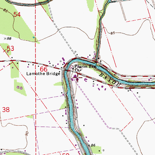 Topographic Map of Chandler Airport, LA