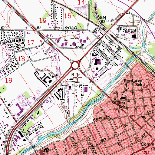 Topographic Map of Troop E Heliport, LA