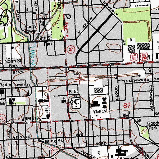 Topographic Map of Louisiana State Police Headquarters Heliport, LA