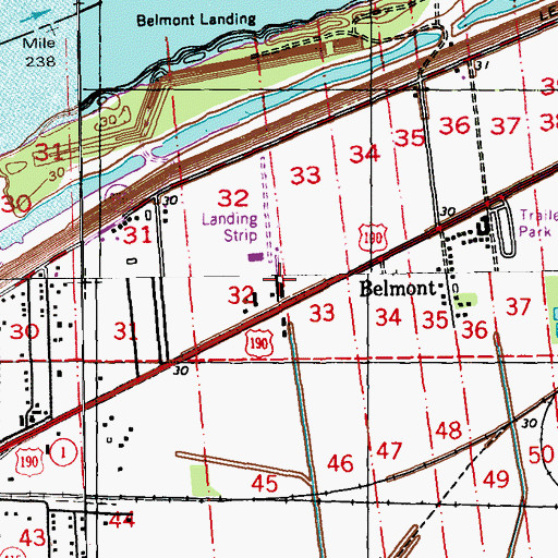 Topographic Map of La Coste Construction Company Airport, LA