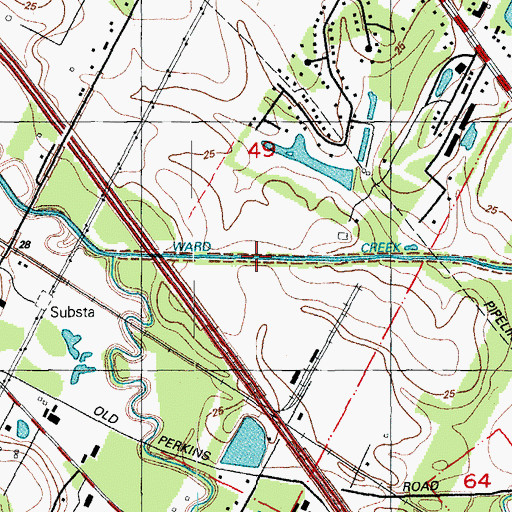 Topographic Map of Interstate Landing Strip (historical), LA