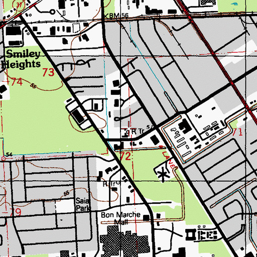 Topographic Map of Transcontinental Gas Pipeline Corp Heliport, LA