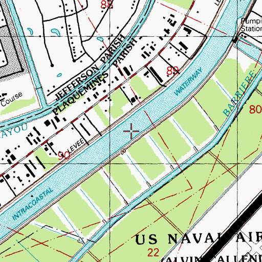 Topographic Map of Offshore Service Ships Heliport, LA