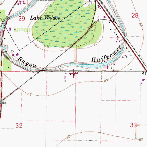 Topographic Map of Bunkie Flying Service, LA