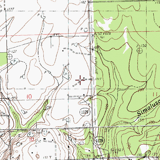 Topographic Map of Warner-Thunder Hill Airport, LA