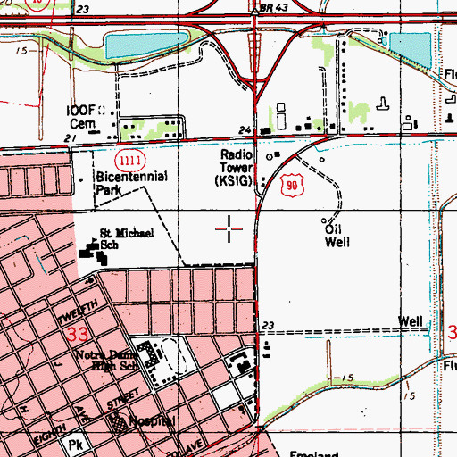 Topographic Map of American Legion Hospital Heliport, LA