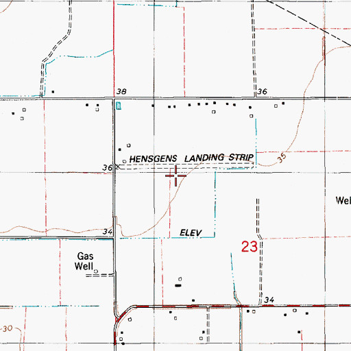 Topographic Map of Hensgens Strip (historical), LA
