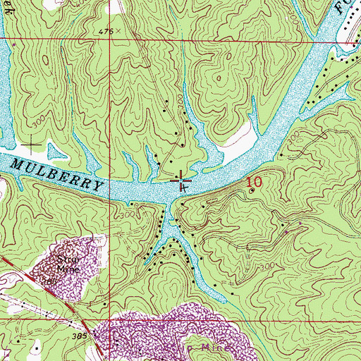Topographic Map of Underwood Ferry (historical), AL