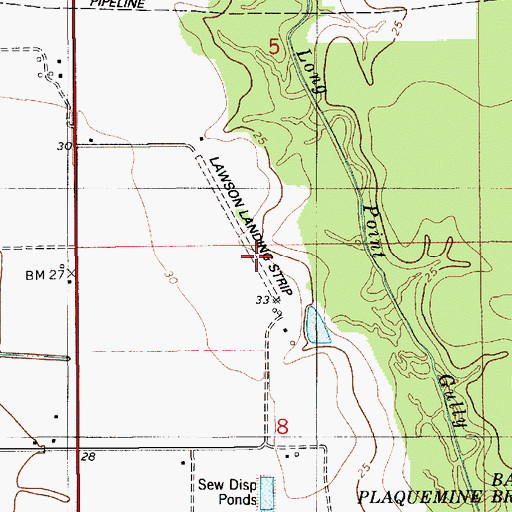 Topographic Map of Lawson Field, LA