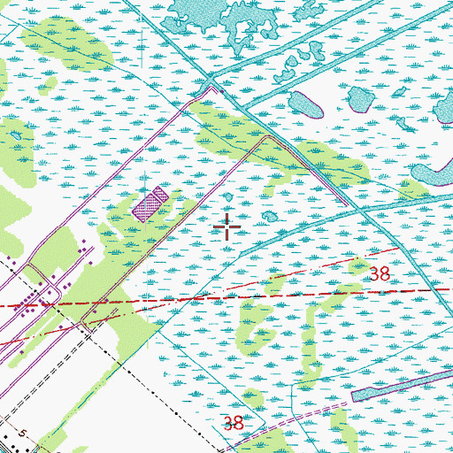 Topographic Map of Ledet Airfield (historical), LA