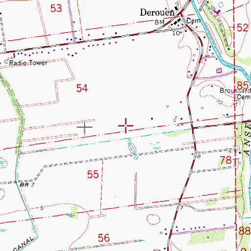 Topographic Map of Leonards Airfield & Indust Park Airport (historical), LA
