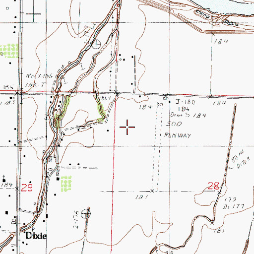 Topographic Map of Dixie Airstrip (historical), LA