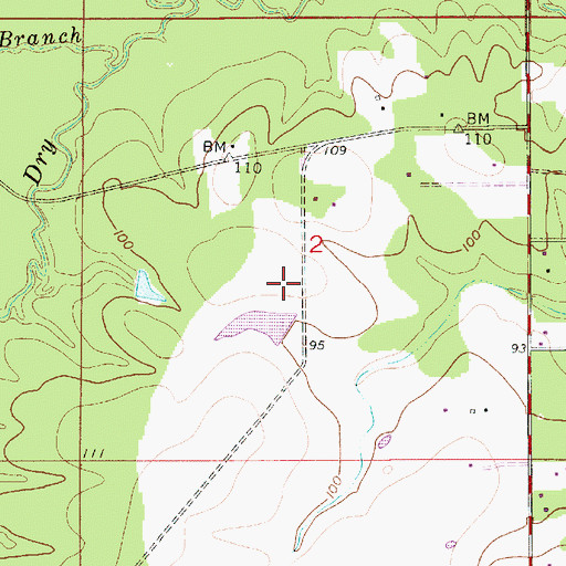Topographic Map of B T & K H Ranch Airport, LA