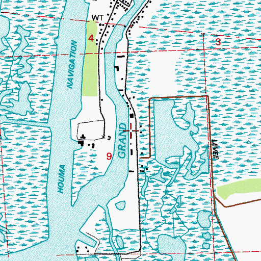 Topographic Map of Dulac Imco Services Dock Heliport, LA