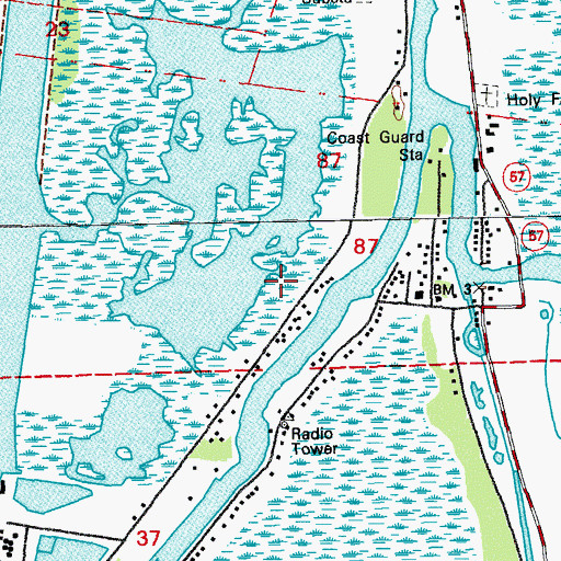 Topographic Map of Union Dulac Heliport, LA