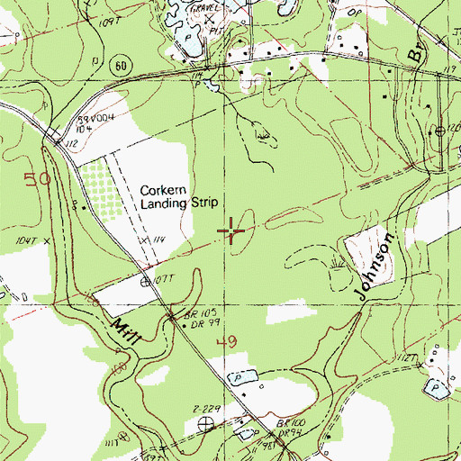 Topographic Map of Corkern Airport (historical), LA