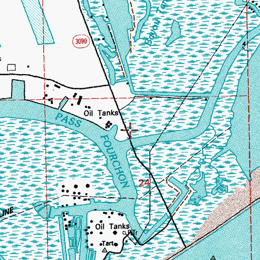 Topographic Map of Air Logistics Martin Docks Heliport, LA