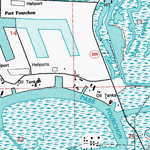 Topographic Map of Air Logistics Heliport, LA