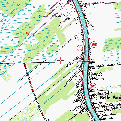 Topographic Map of Lady of the Sea Hospital Heliport, LA