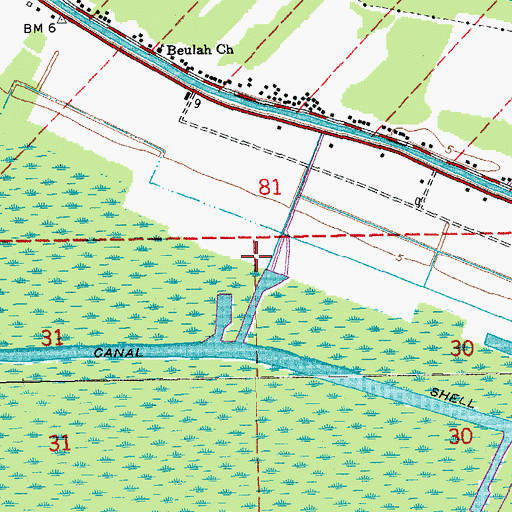 Topographic Map of Shell Pipe Line Gibson Heliport, LA