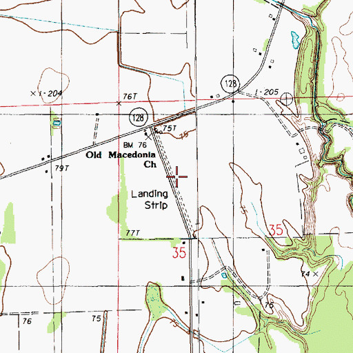 Topographic Map of Holcombs Flying Service Incorporated Airport (historical), LA