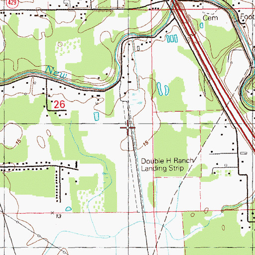 Topographic Map of Double H Ranch Airport, LA