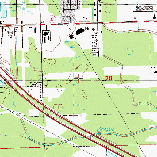 Topographic Map of Riverview Medical Center Heliport, LA